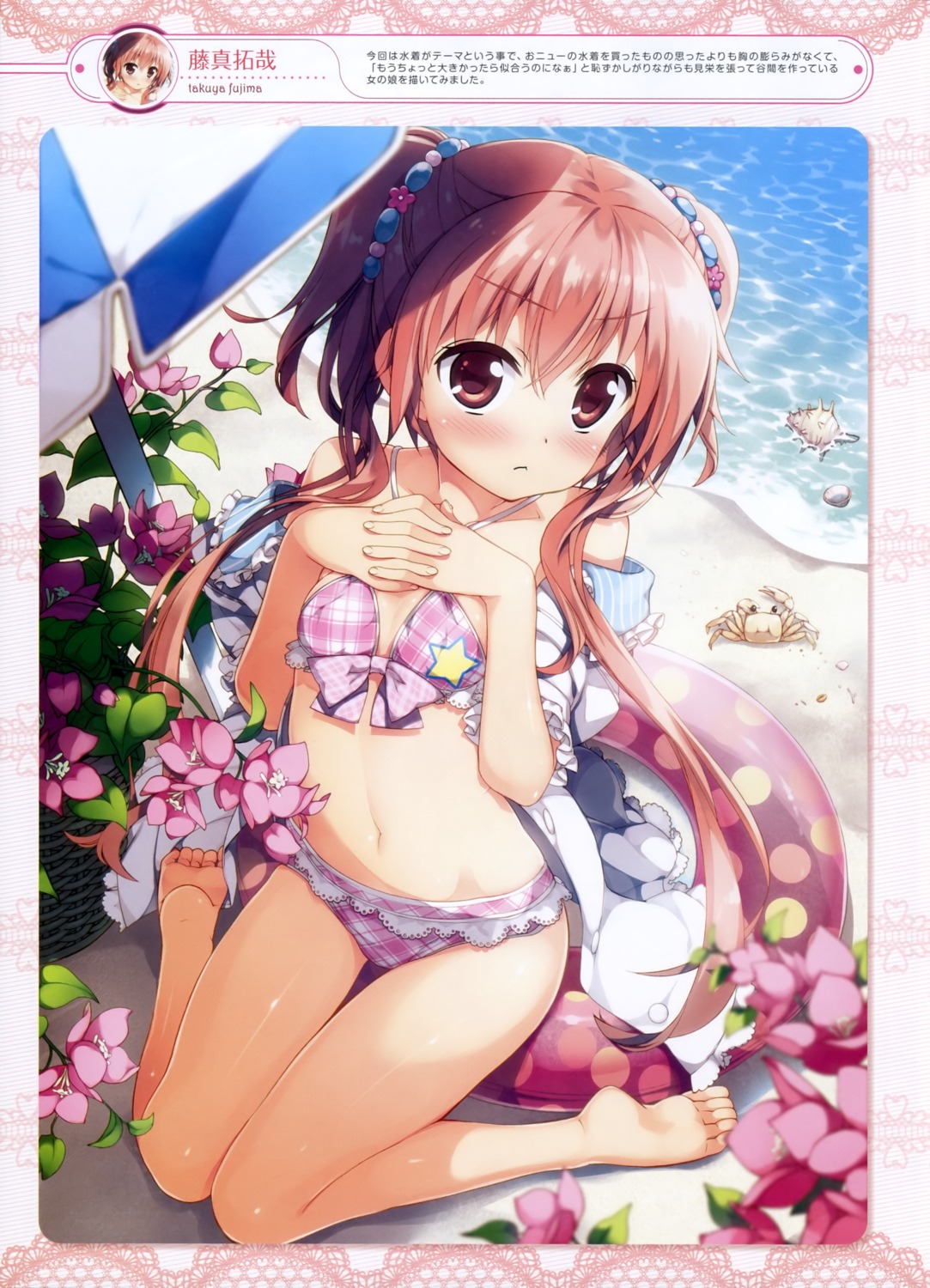 bikini cleavage feet fujima_takuya open_shirt swimsuits