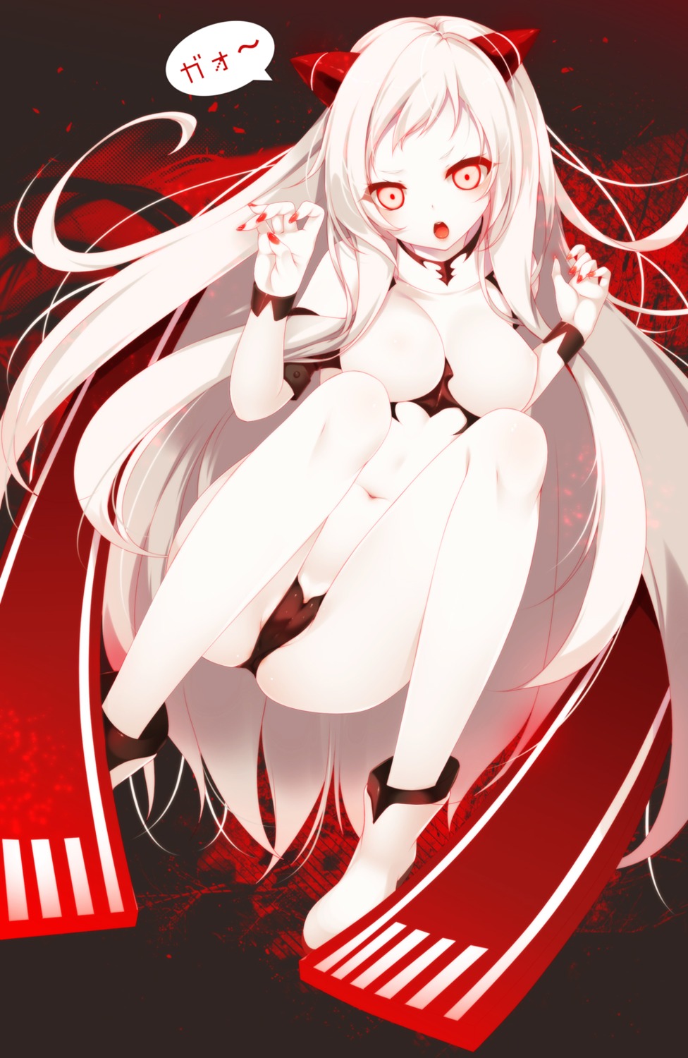 airfield_hime breasts horns kantai_collection mogu pantsu