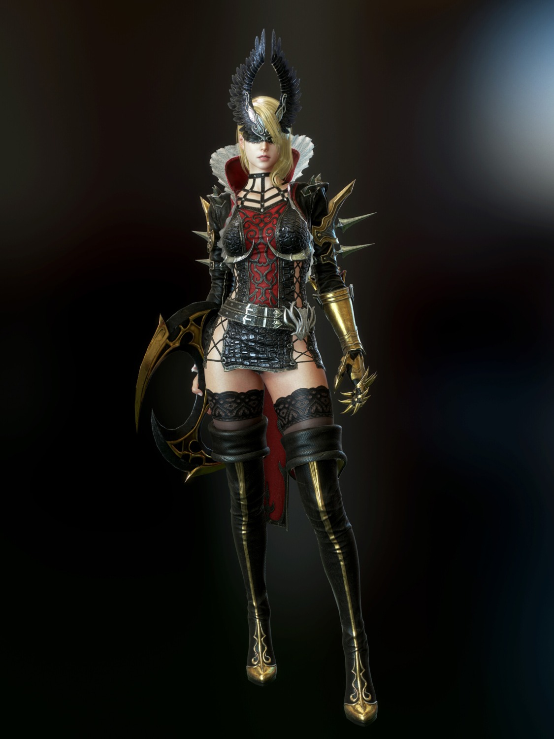 armor tagme thighhighs weapon