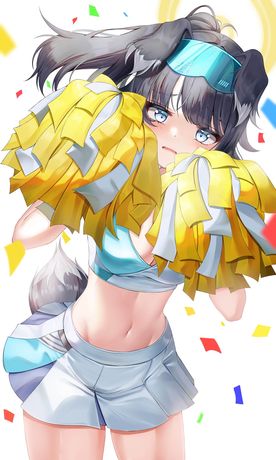 animal_ears blue_archive chanpower233 cheerleader halo inumimi nekozuka_hibiki tail