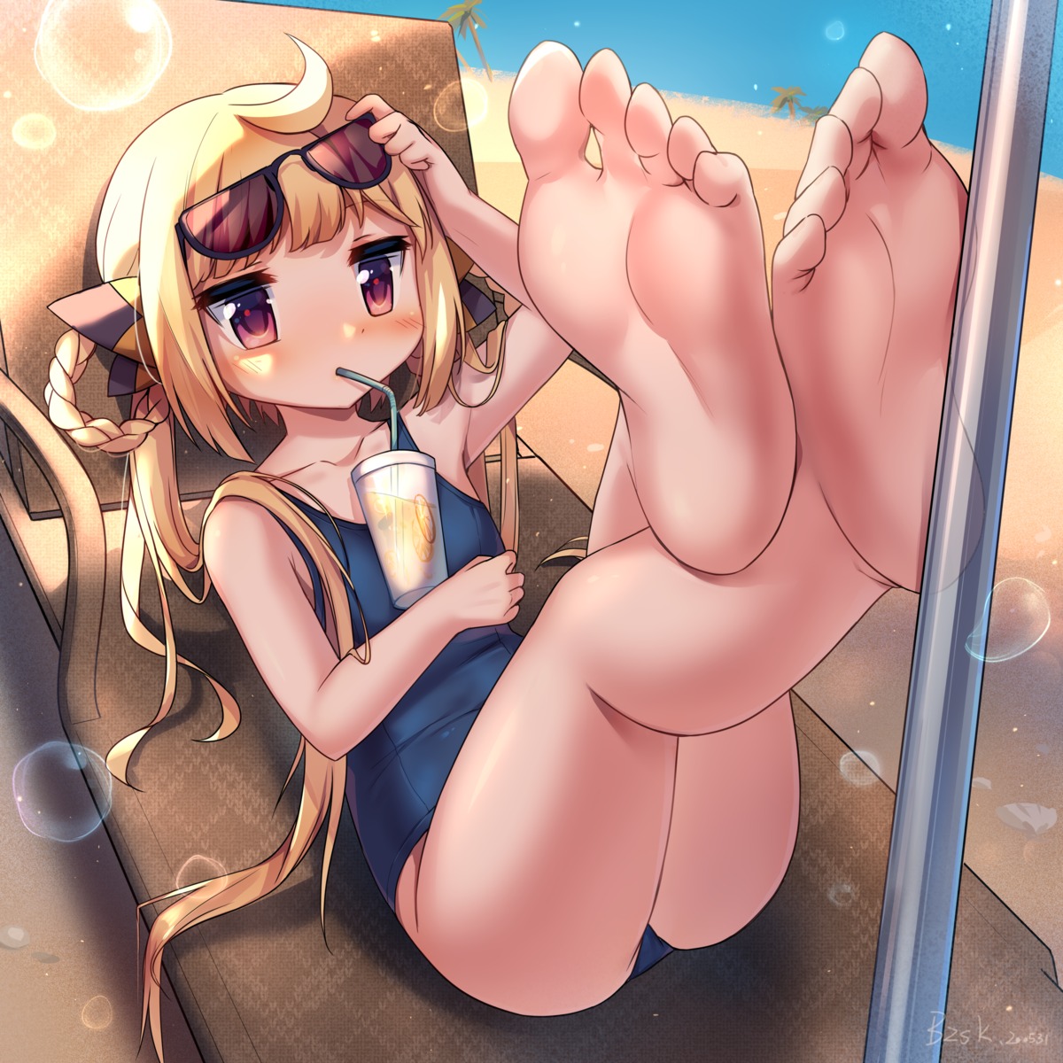 bzsk. feet loli megane school_swimsuit swimsuits