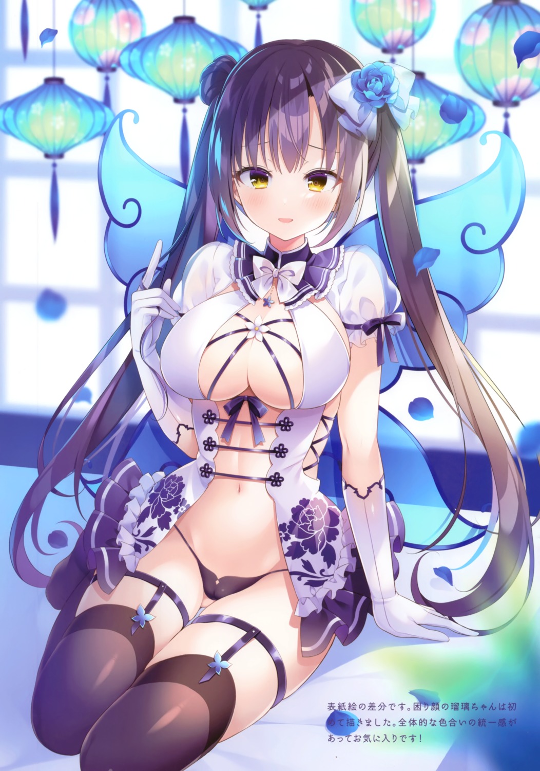 garter nanohana_kohina no_bra pantsu see_through stockings thighhighs