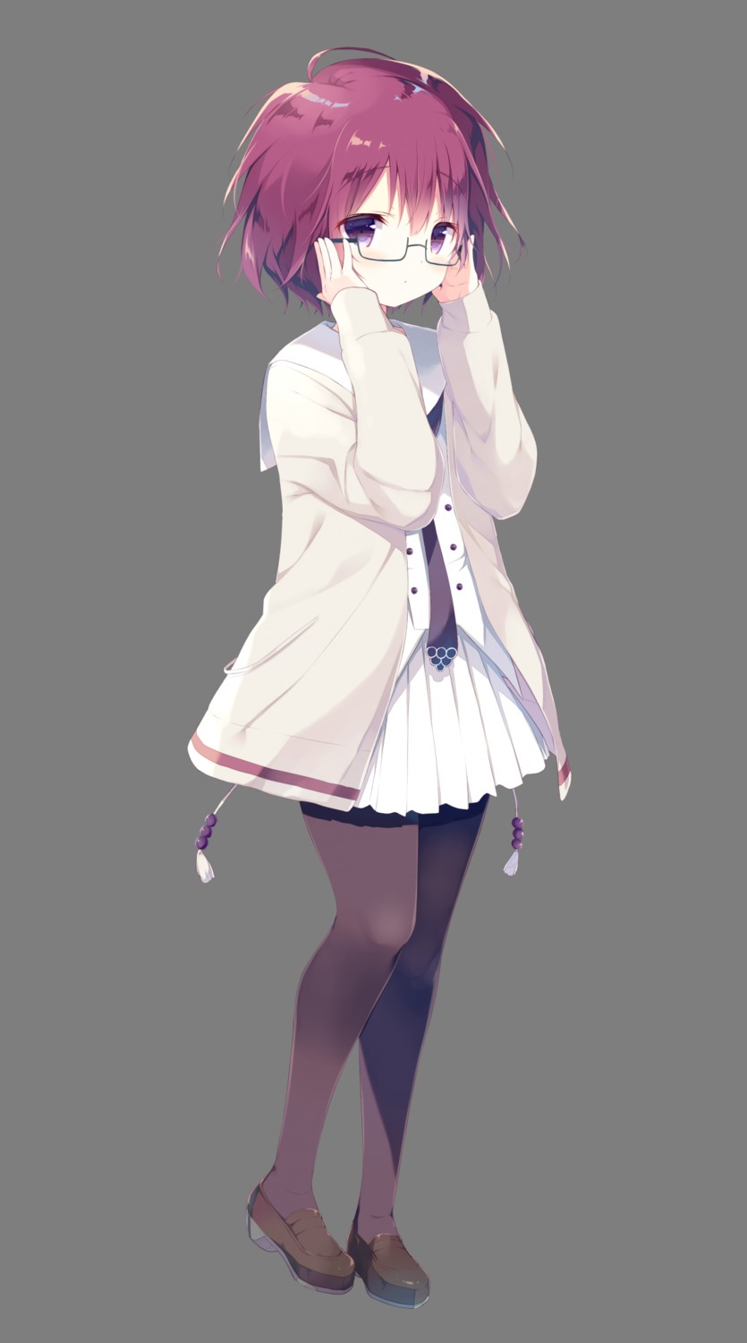 isawa_kou megane onsen_musume pantyhose seifuku shiratama sweater transparent_png