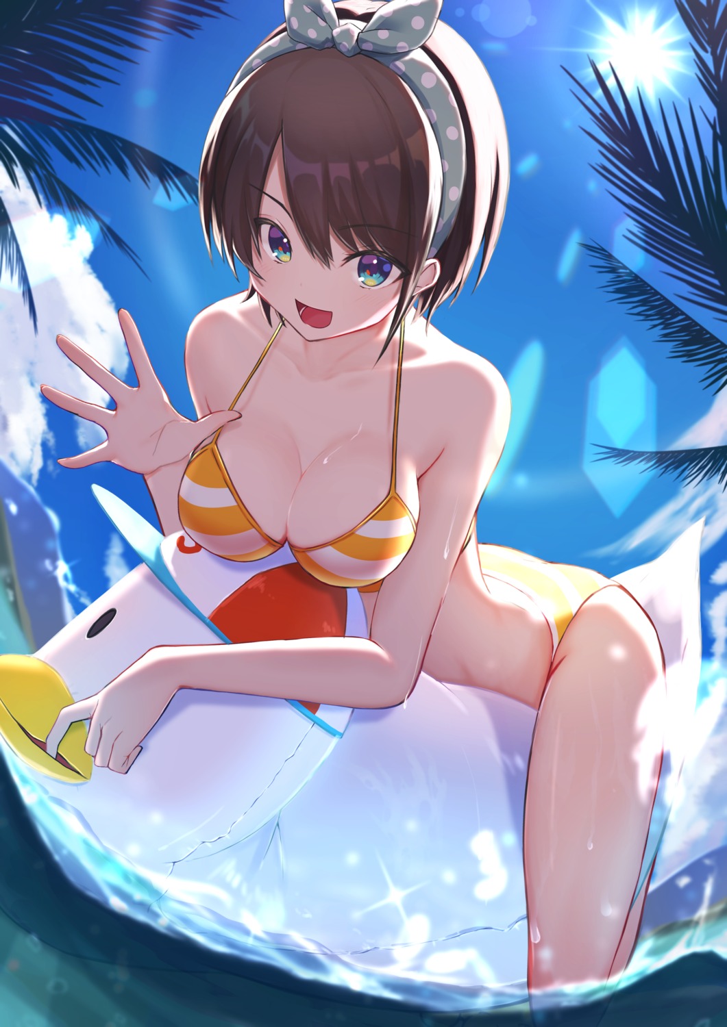 bikini hololive mikaku oozora_subaru swimsuits wet