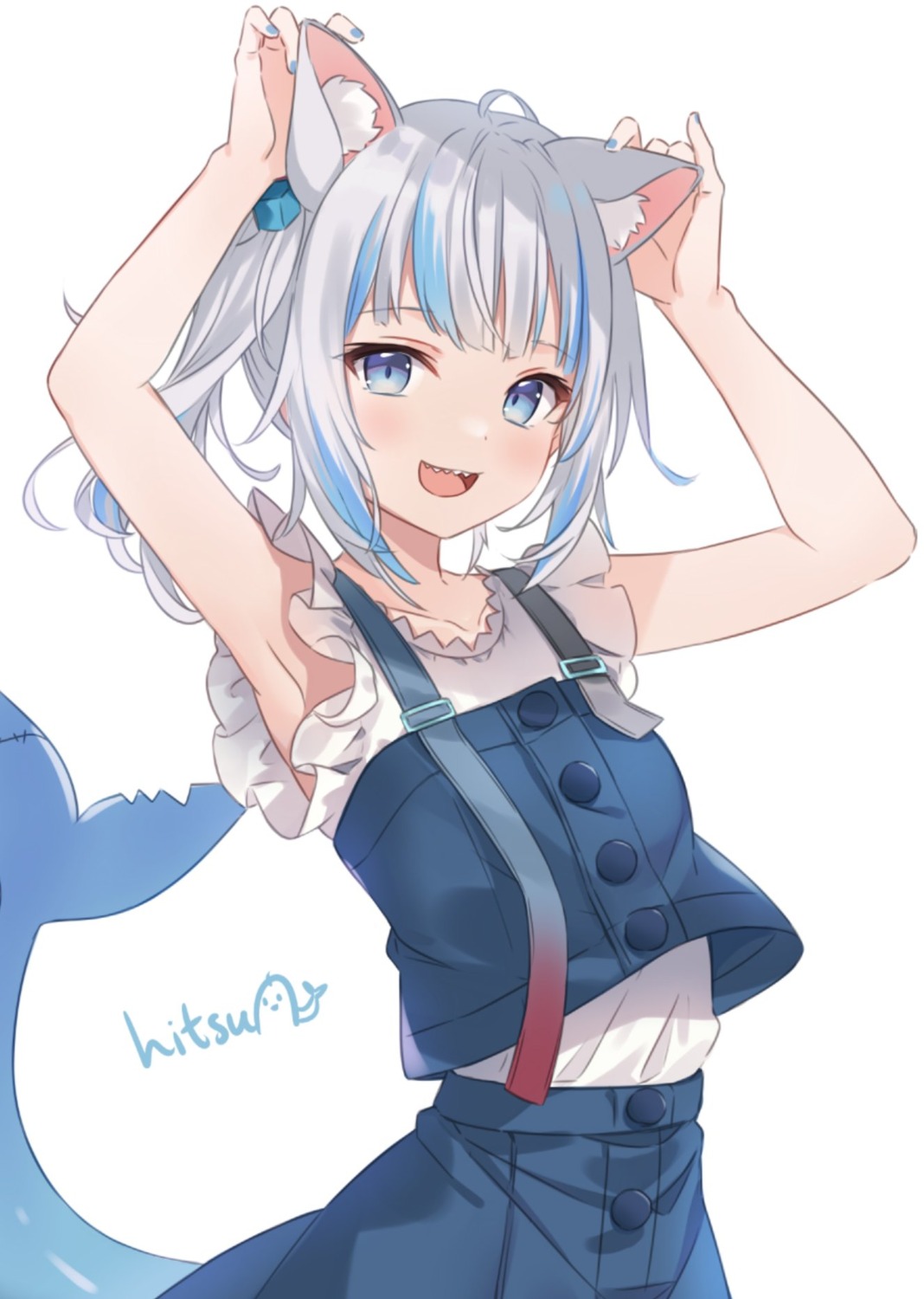 animal_ears gawr_gura hitsukuya hololive hololive_english nekomimi tail