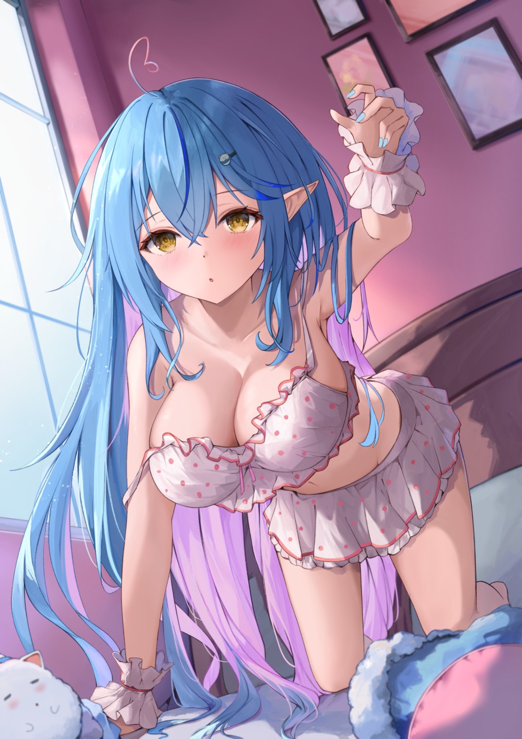 bra elf hololive lingerie pointy_ears taikoi7 yukihana_lamy