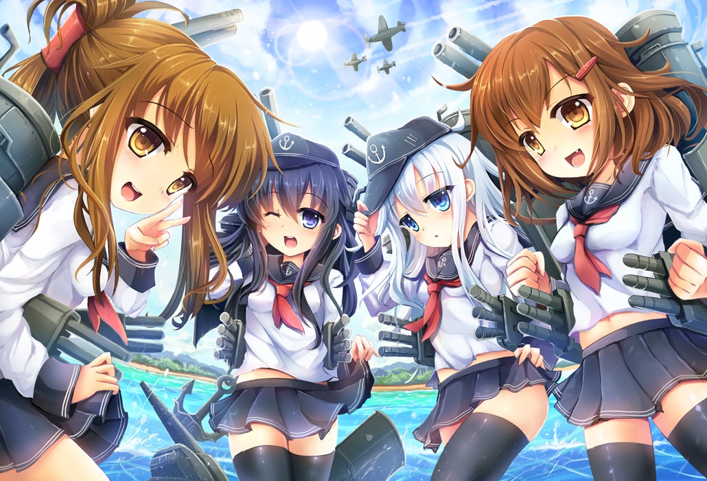 akatsuki_(kancolle) goushou hibiki_(kancolle) ikazuchi_(kancolle) inazuma_(kancolle) kantai_collection thighhighs