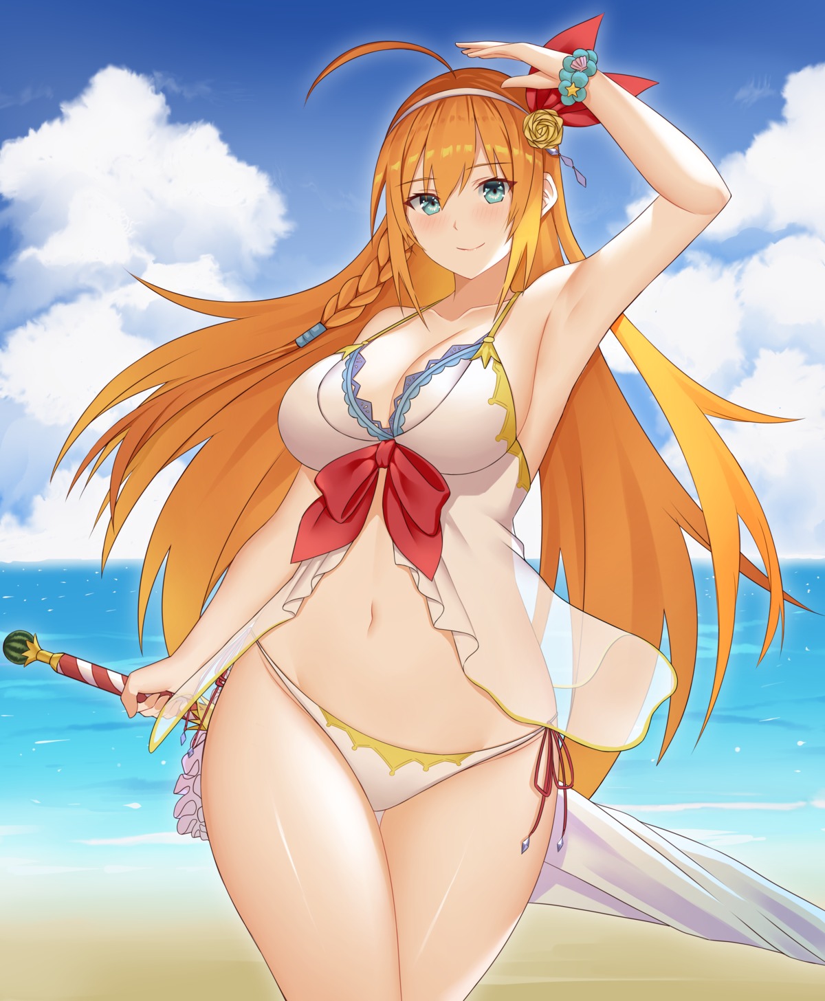 arind_yudha bikini cleavage pecorine princess_connect princess_connect!_re:dive see_through swimsuits