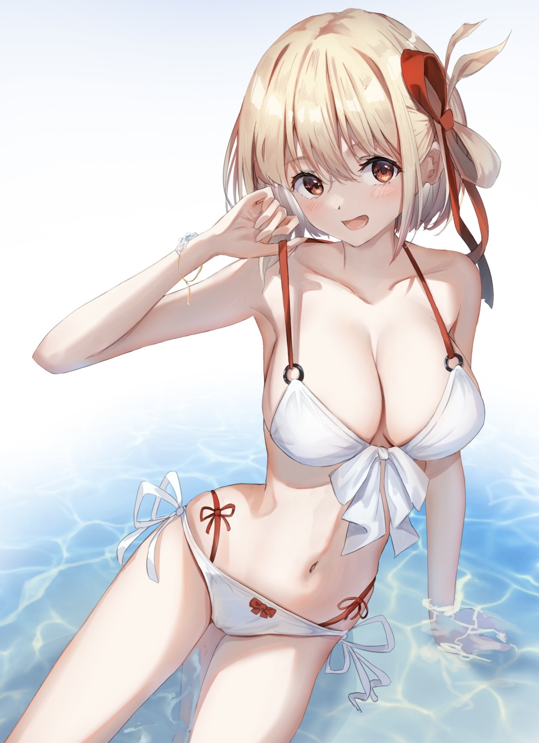 bikini cameltoe lycoris_recoil nishikigi_chisato swimsuits tkb undressing wet