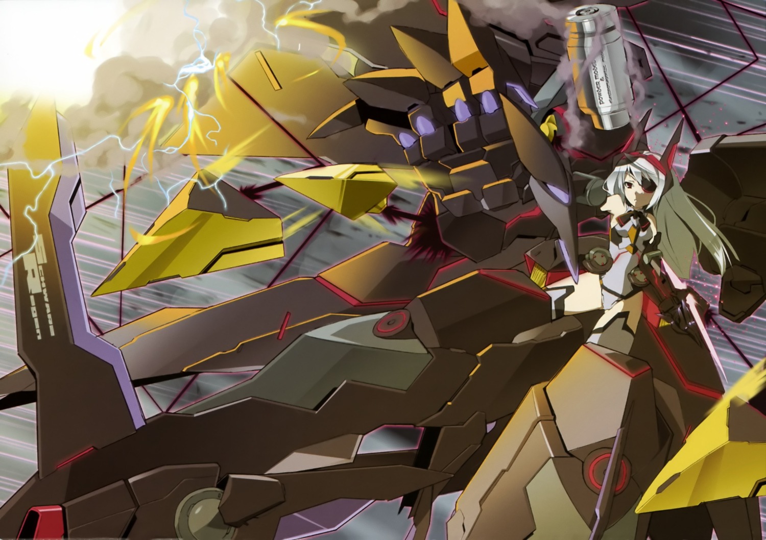 bodysuit eyepatch infinite_stratos jpeg_artifacts laura_bodewig mecha_musume thighhighs upscaled