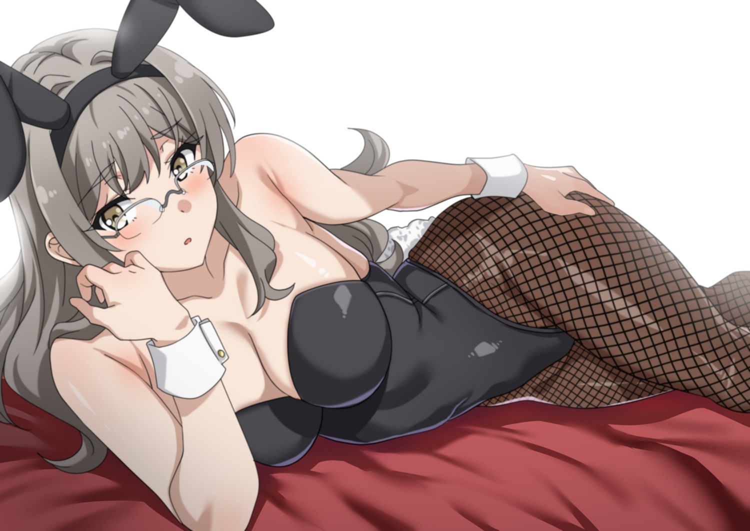 animal_ears bunny_ears bunny_girl fishnets futaba_rio megane no_bra pantyhose ramanda seishun_buta_yarou tail