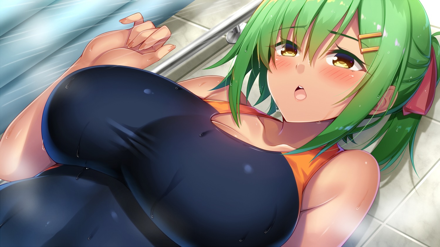 cleavage hatachi swimsuits wallpaper wet