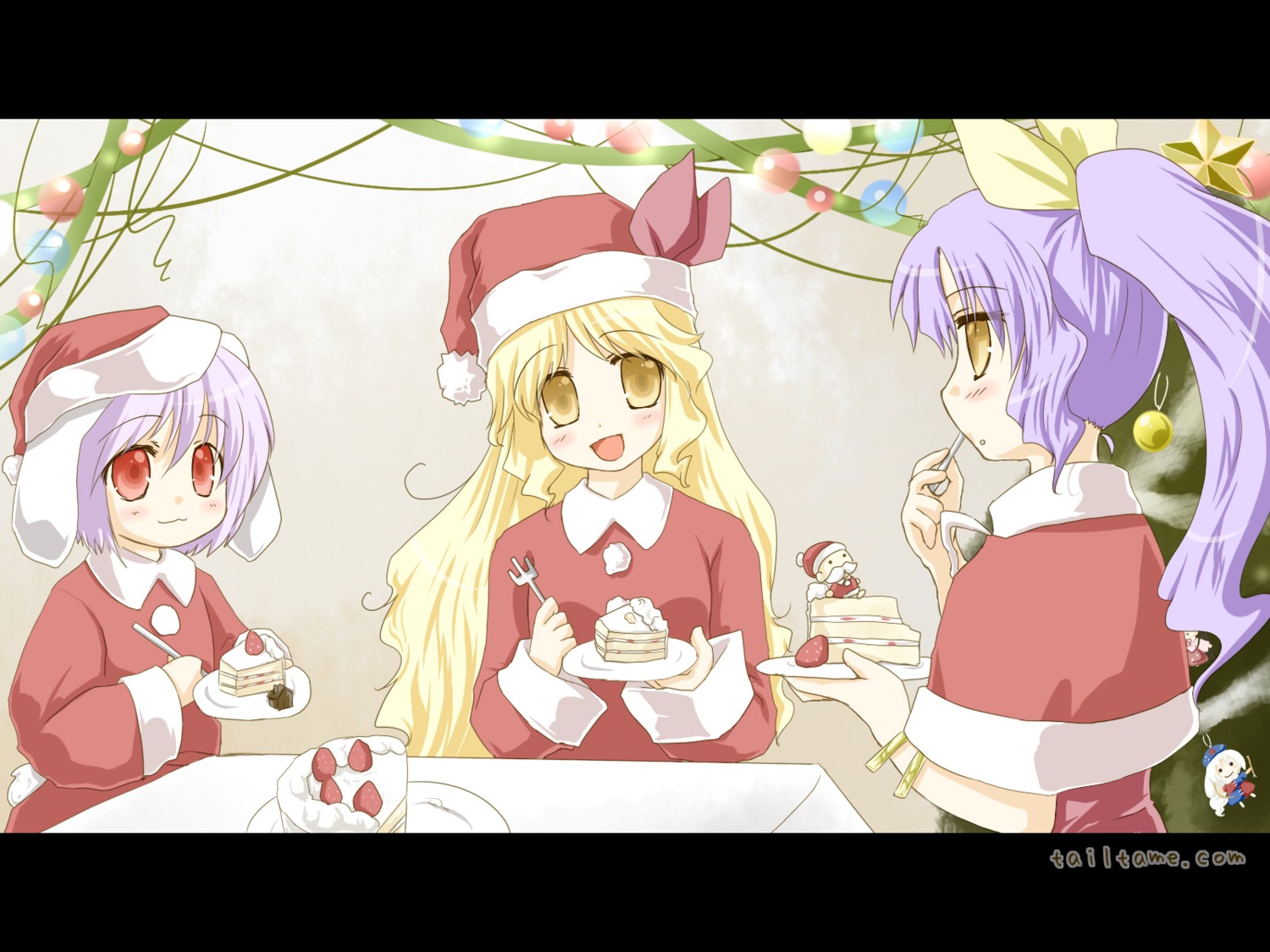 christmas reisen touhou wallpaper watatsuki_no_toyohime watatsuki_no_yorihime