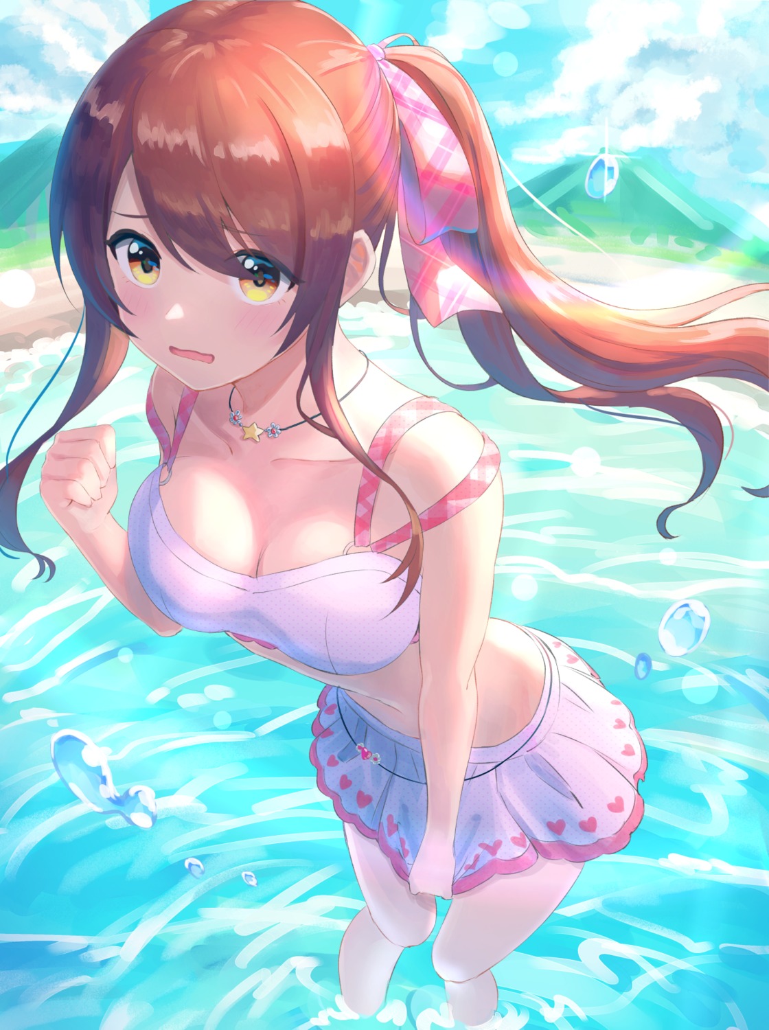 bikini cleavage kurageso oosaki_tenka swimsuits the_idolm@ster the_idolm@ster_shiny_colors wet