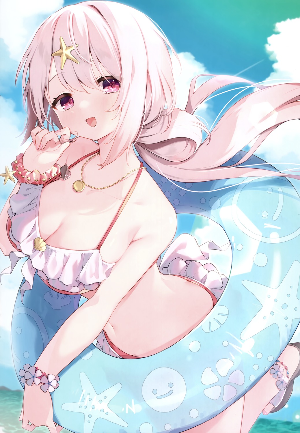 bikini_top cleavage kasokuiki ksk_(kasokuiki) nijisanji nijisanji_gamers see_through shiina_yuika swimsuits