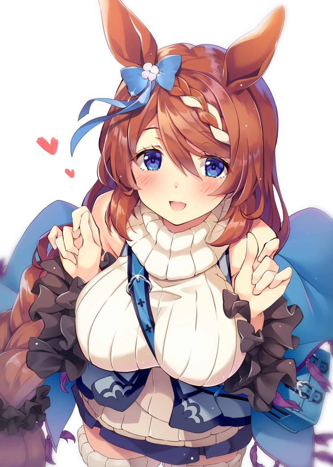 animal_ears moeki_yuuta super_creek_(umamusume) sweater thighhighs uma_musume_pretty_derby