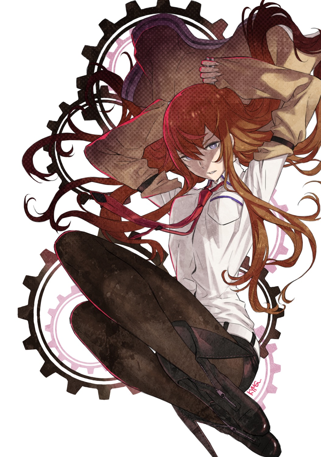 kozaki_yuusuke makise_kurisu pantyhose steins;gate