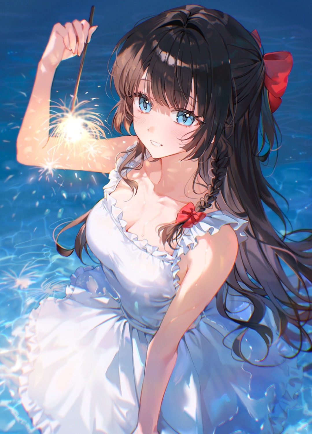 dress pong_(pong_o0) shirayuki_hina stellive summer_dress wet