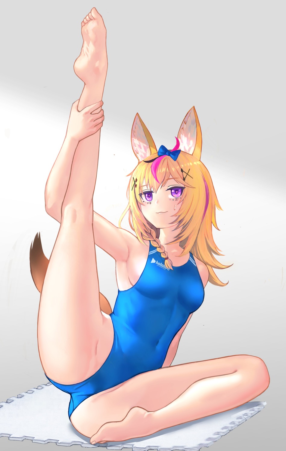 animal_ears hololive maroniki_(arosama) omaru_polka swimsuits tail