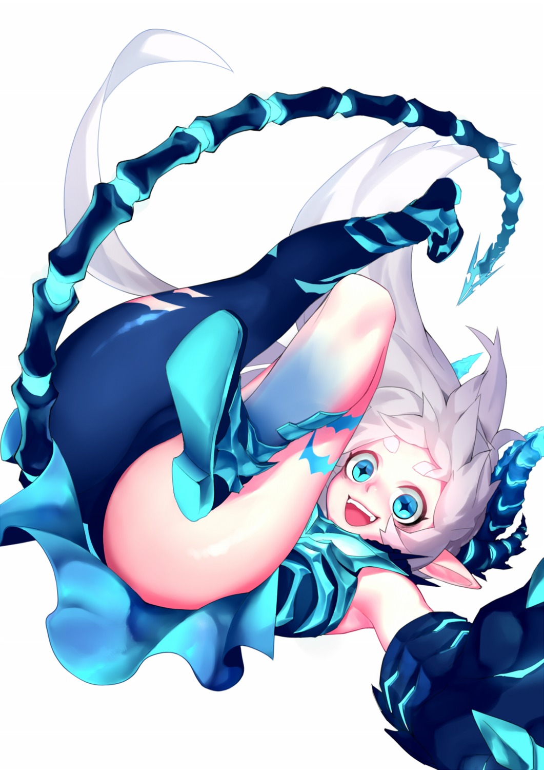 3eye armor cameltoe elsword horns lu_(elsword) pointy_ears tail