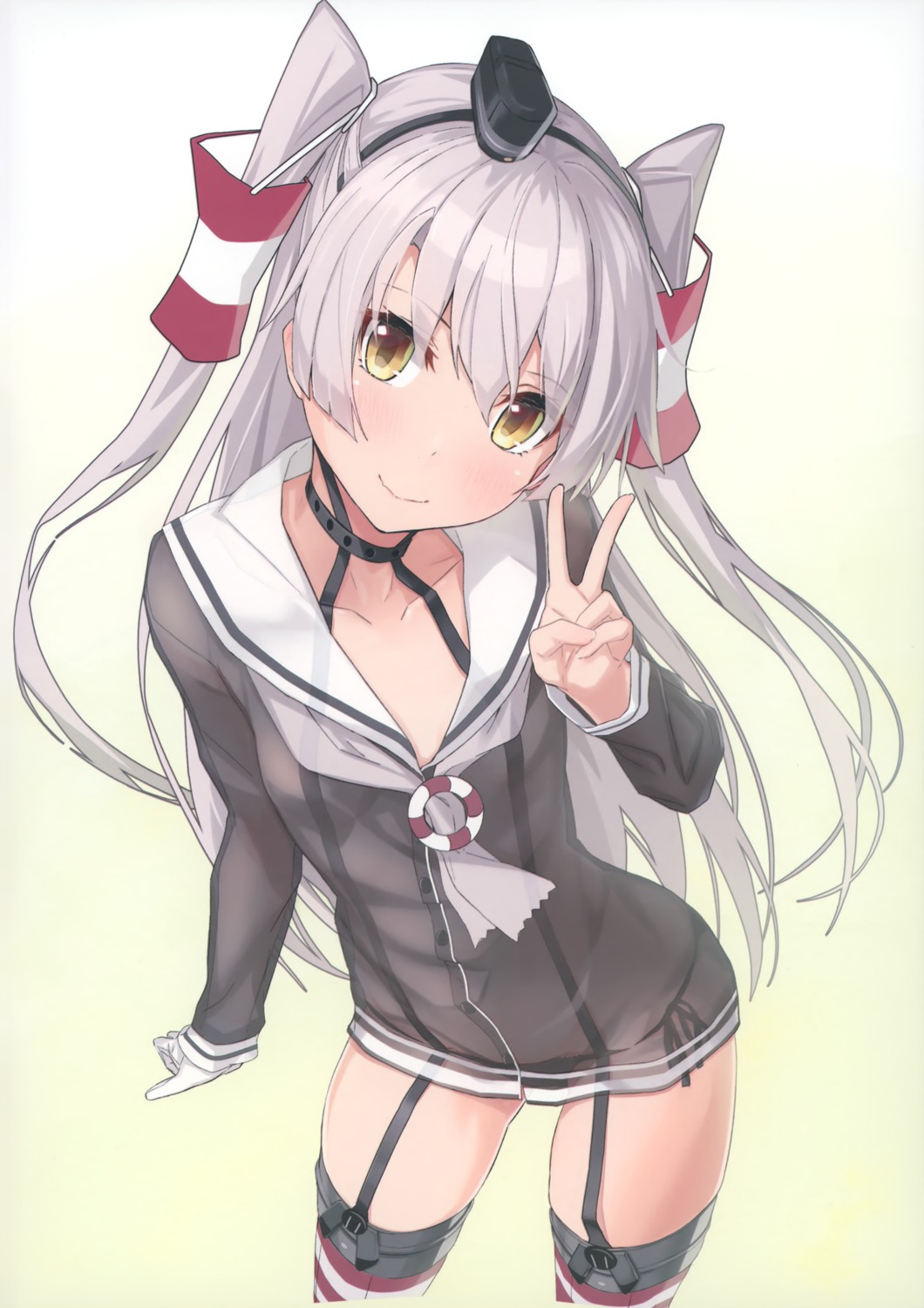 amatsukaze_(kancolle) detexted kantai_collection pantsu see_through seifuku stockings string_panties takanashi_kei_(hitsujikan) thighhighs