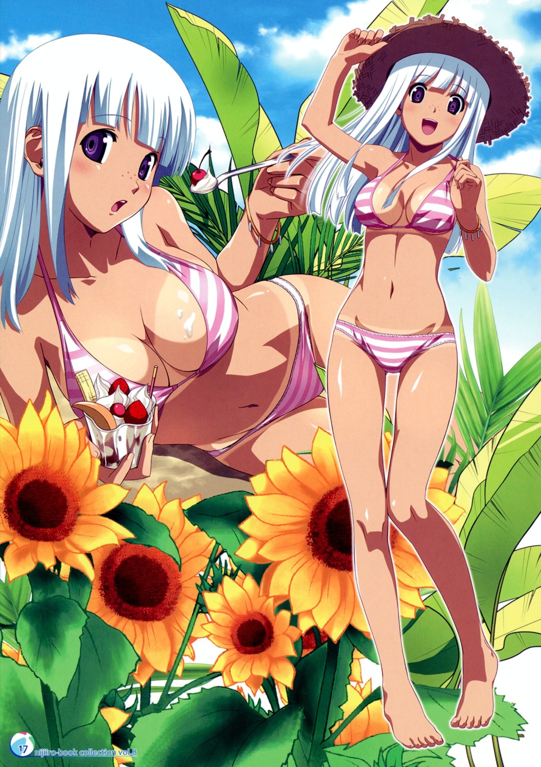 bikini cleavage feet koutaro nijiiro_zakura screening swimsuits tan_lines