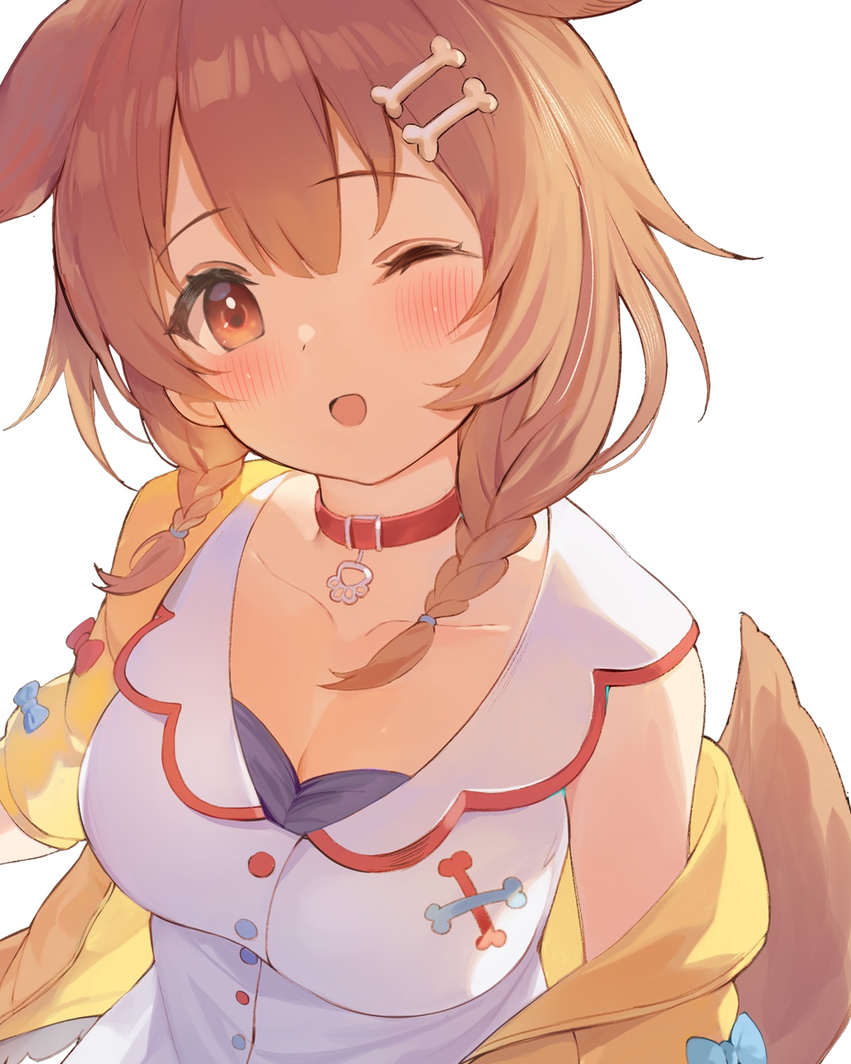 animal_ears cleavage hana_mori hololive hololive_gamers inugami_korone inumimi tail