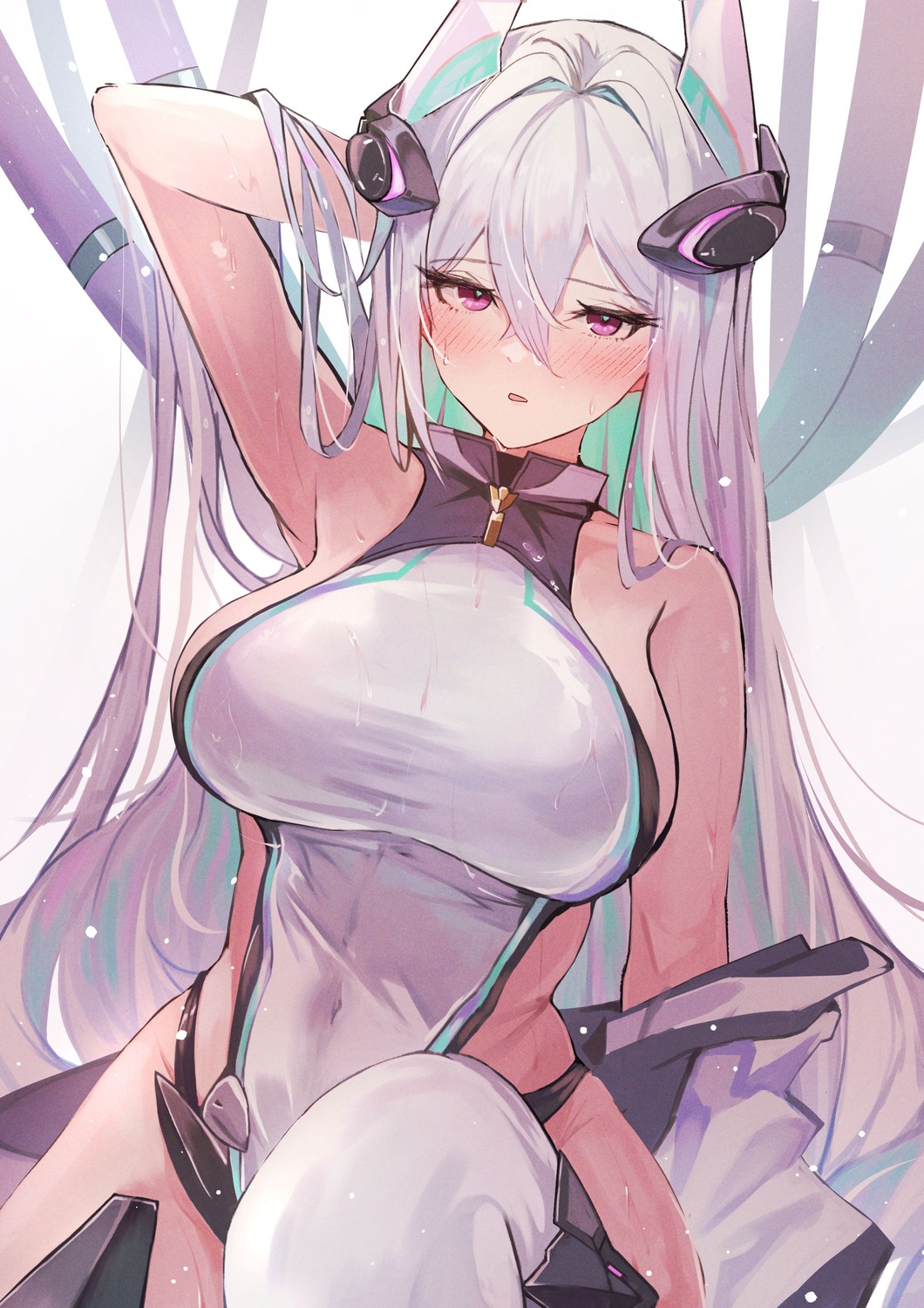 azur_lane kearsarge_(azur_lane) leotard no_bra sea_nami thighhighs