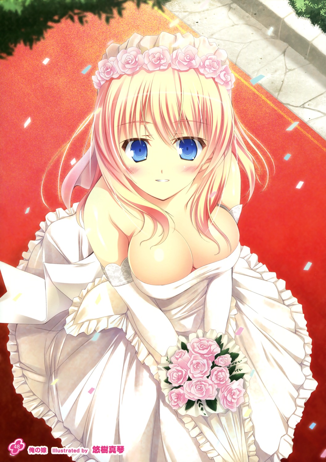 cleavage dress wedding_dress yuuki_makoto