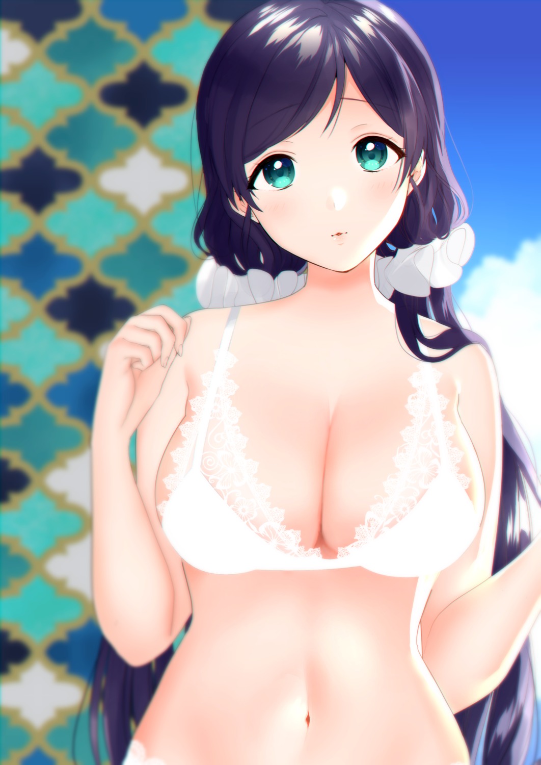 bra cleavage kazepana love_live! pantsu toujou_nozomi