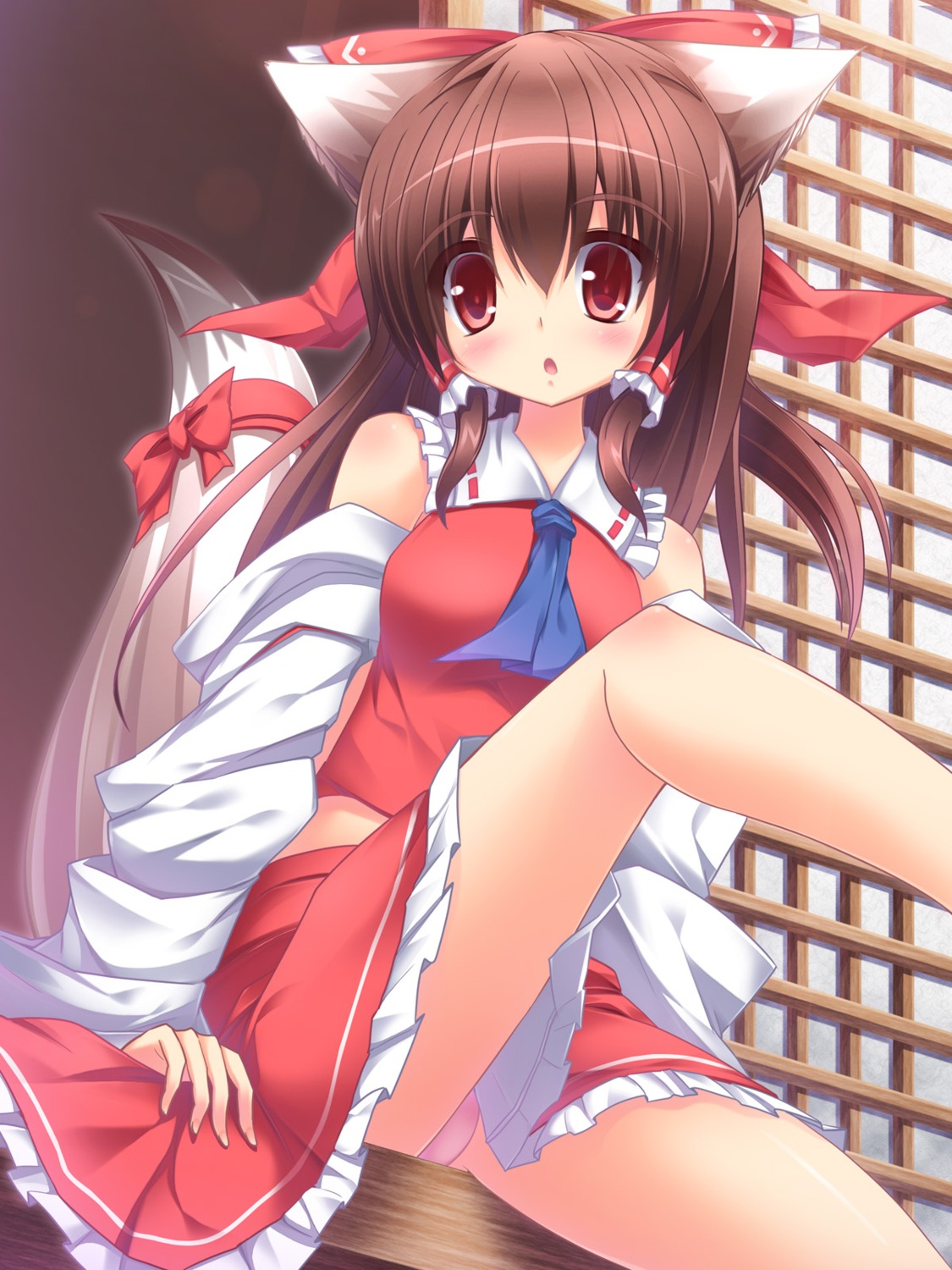 animal_ears hakurei_reimu liya pantsu tail touhou