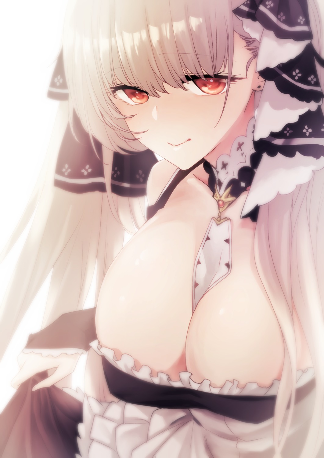 azur_lane erect_nipples formidable_(azur_lane) gothic_lolita lolita_fashion no_bra noko skirt_lift