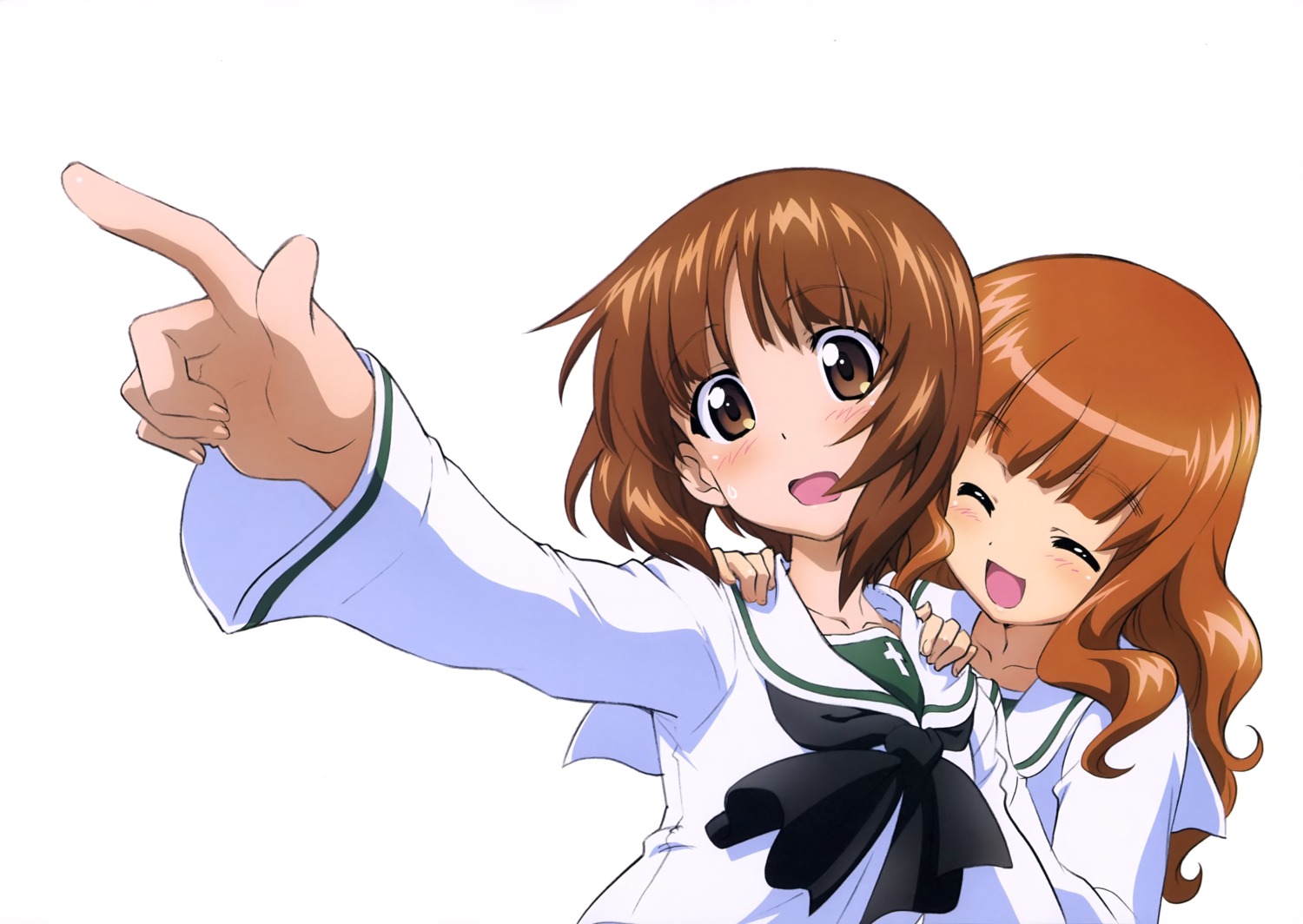 girls_und_panzer nishizumi_miho seifuku takebe_saori