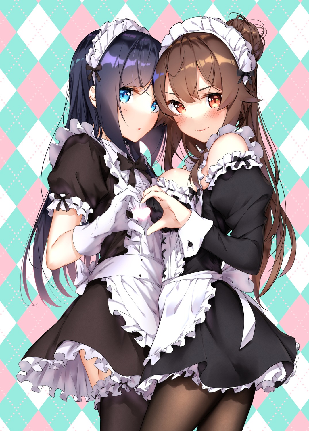 fuyushima_enishi maid natsuno_hiyori pantyhose sahara_gensei sex_and_dungeon!! symmetrical_docking thighhighs