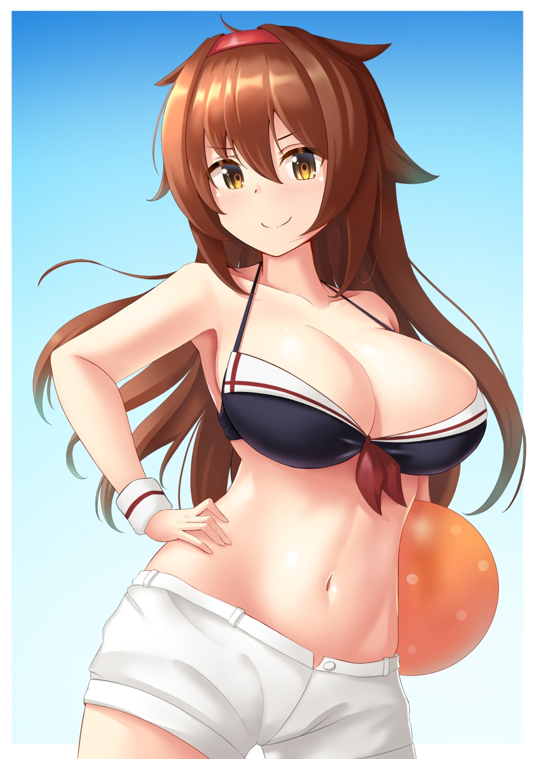 bikini_top cleavage hemosianin kantai_collection shiratsuyu_(kancolle) swimsuits