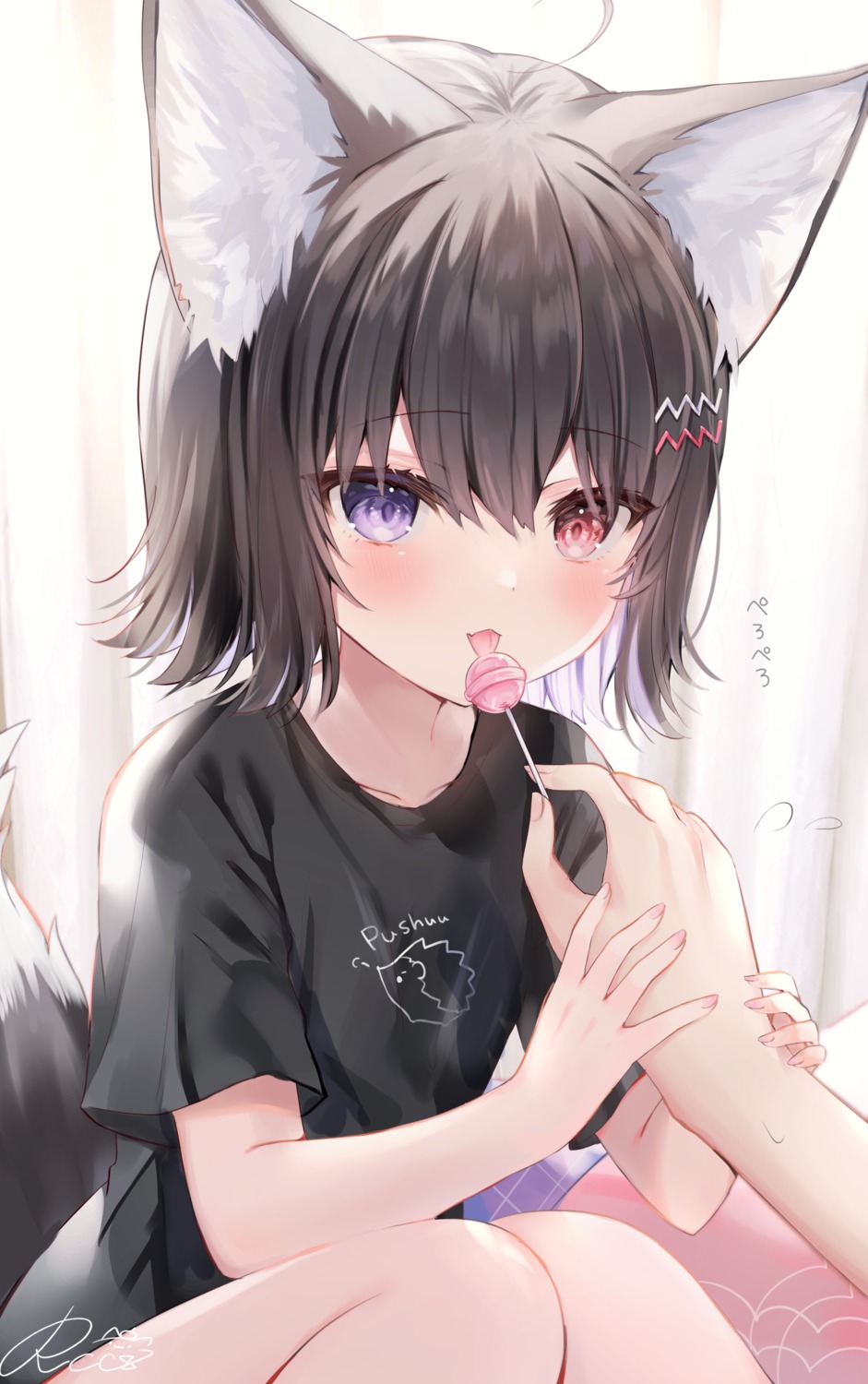 animal_ears heterochromia rukako tail