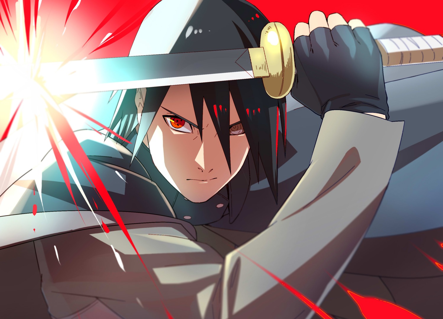 crambouno heterochromia male naruto sword uchiha_sasuke