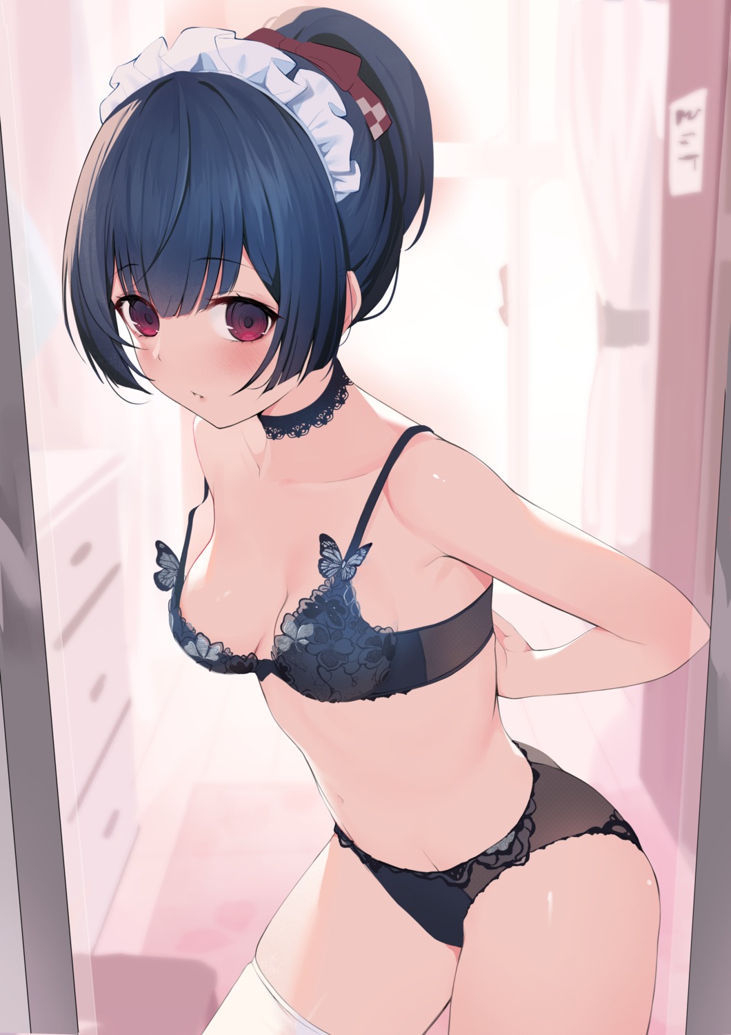 bra gin00 morino_rinze pantsu the_idolm@ster the_idolm@ster_shiny_colors thighhighs undressing