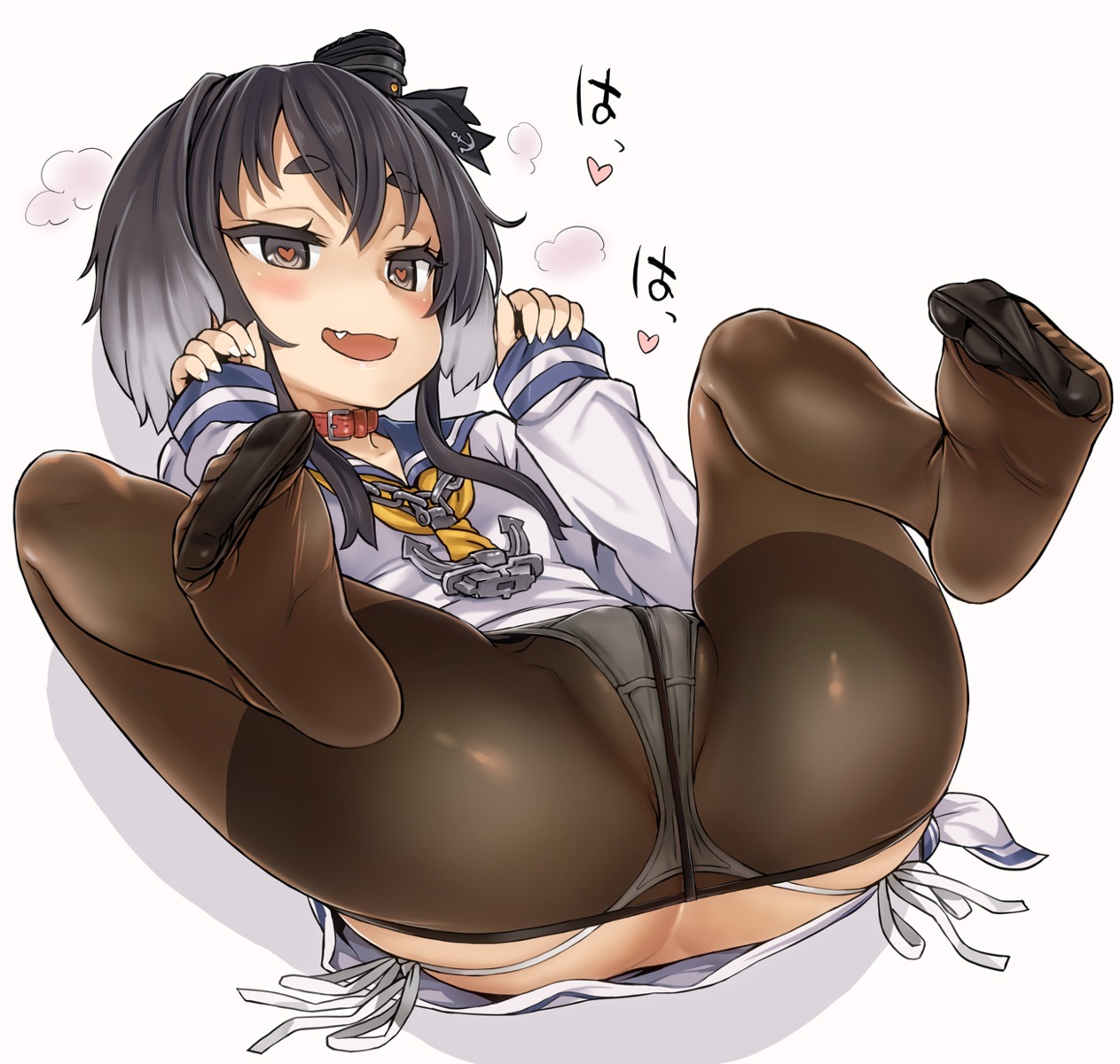 asanagi ass kantai_collection pantsu pantyhose string_panties tokitsukaze_(kancolle)