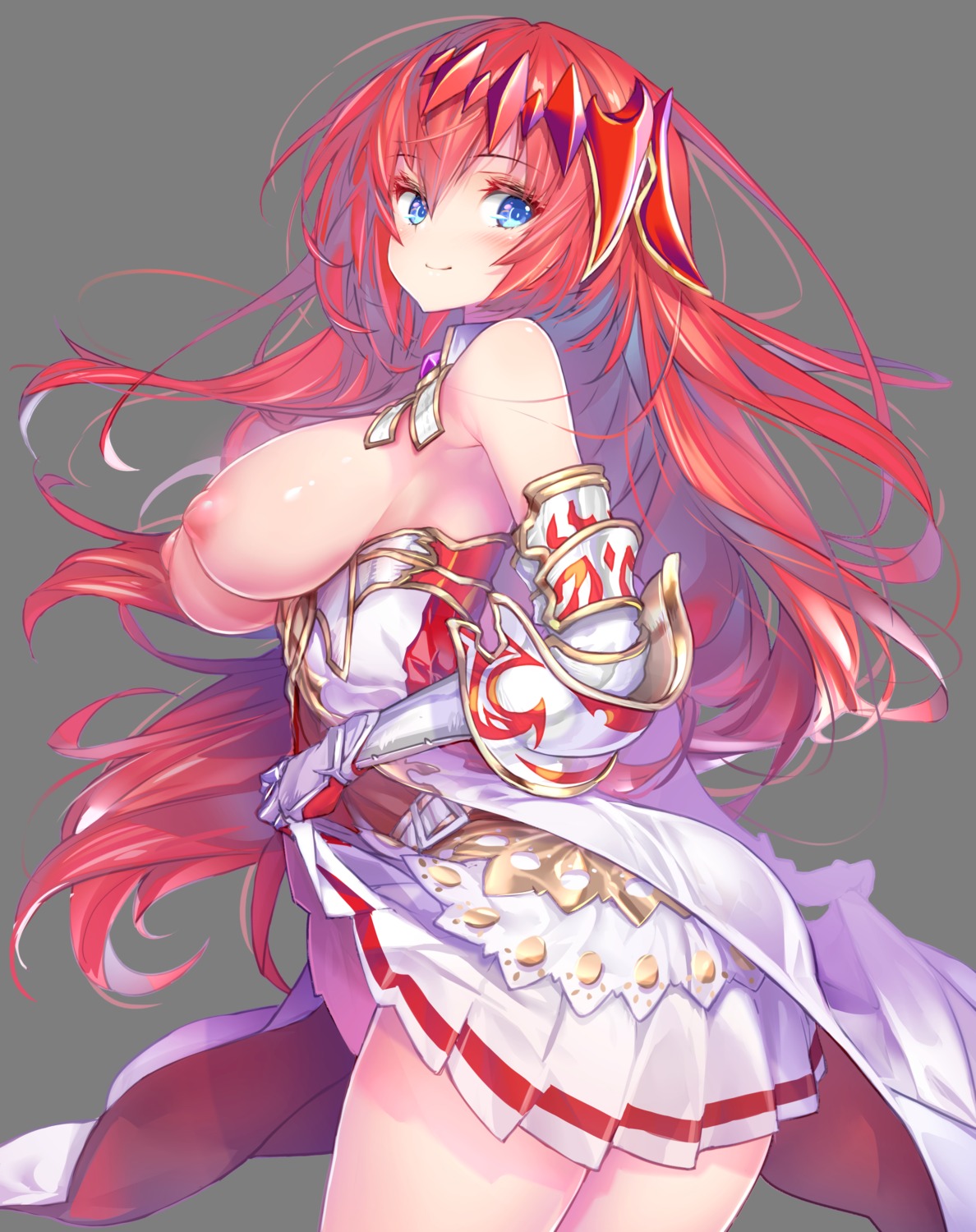 armor breasts dress godsworn_alexiel granblue_fantasy hong_(white_spider) nipples no_bra skirt_lift transparent_png