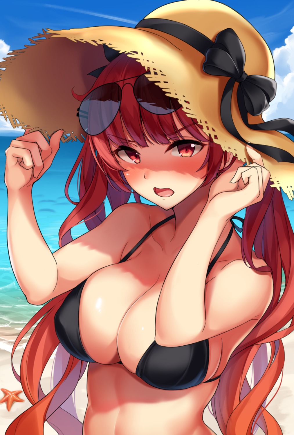 azur_lane bikini_top cleavage honolulu_(azur_lane) kurenai_hanpen megane swimsuits