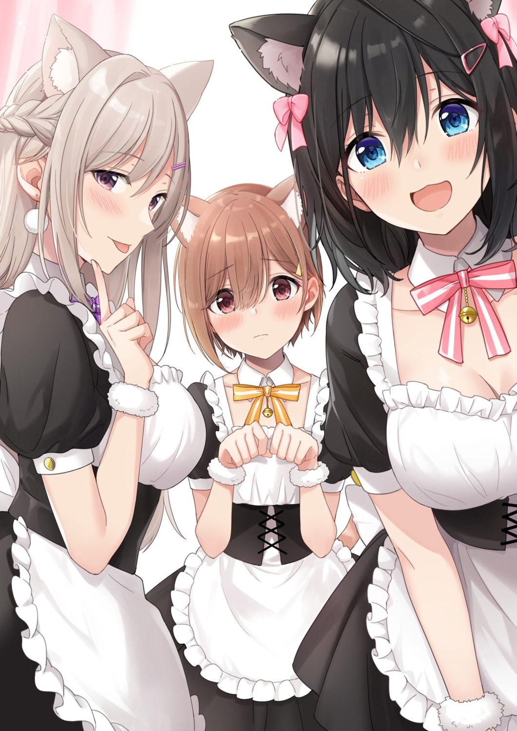 animal_ears azuki_yui cleavage maid nekomimi