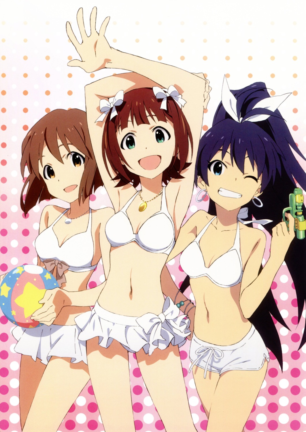 amami_haruka bikini ganaha_hibiki hagiwara_yukiho swimsuits the_idolm@ster toba_yousuke