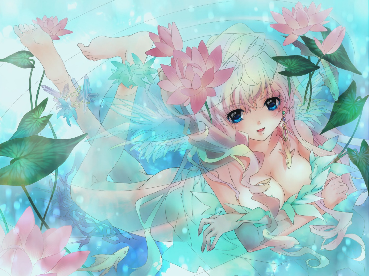 breast_hold cleavage macross macross_frontier naked sheryl_nome usa_gintarou