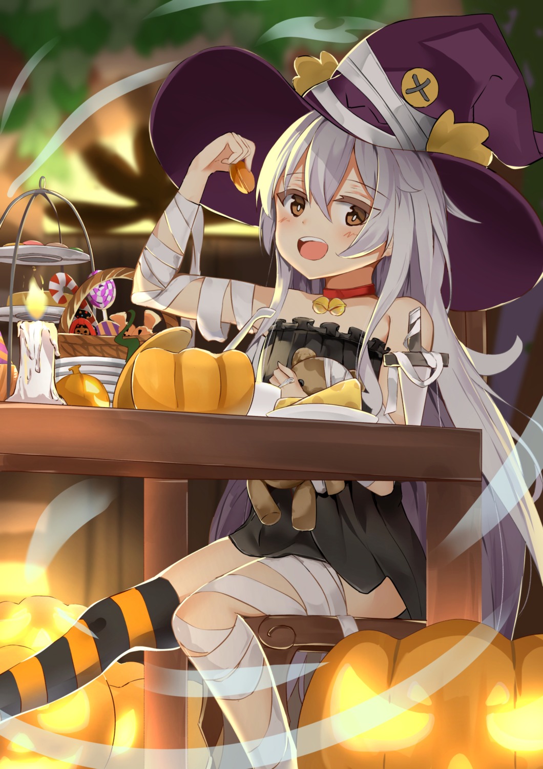 bandages halloween nolt thighhighs weapon witch