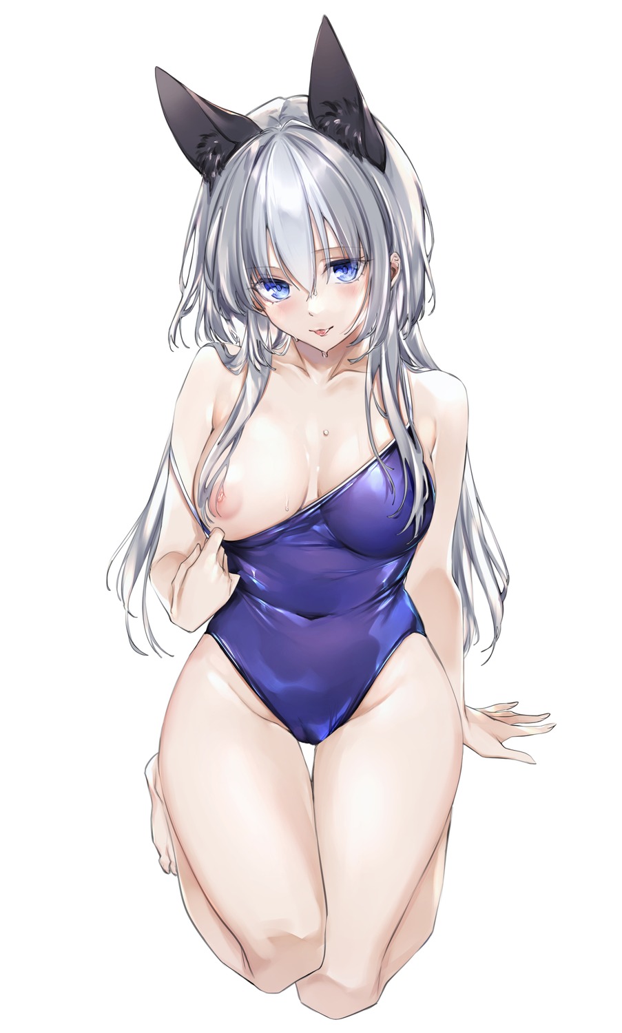 animal_ears breasts cameltoe nipples school_swimsuit swimsuits undressing wet yukibuster