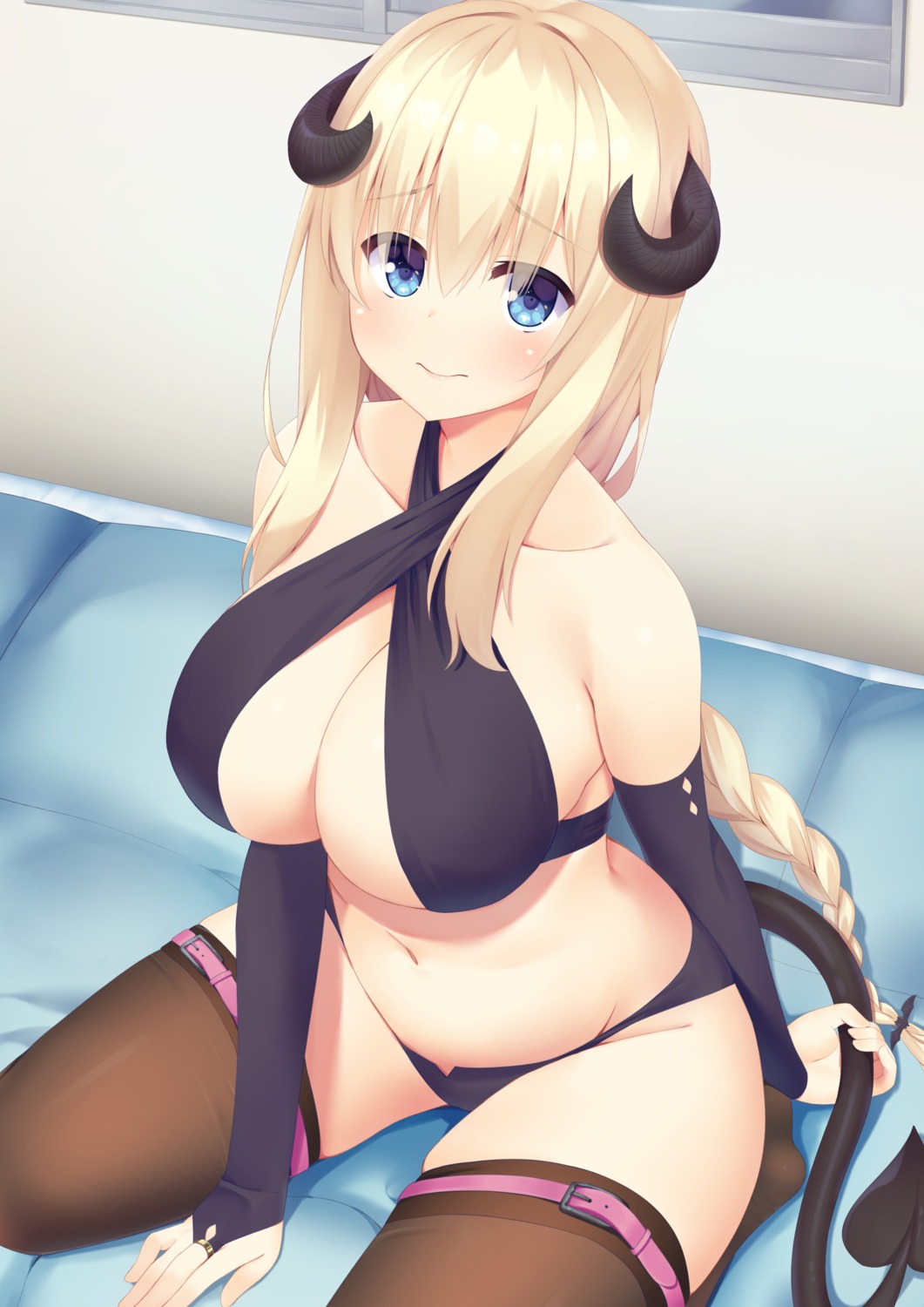 bikini garter horns swimsuits tail thighhighs yappe