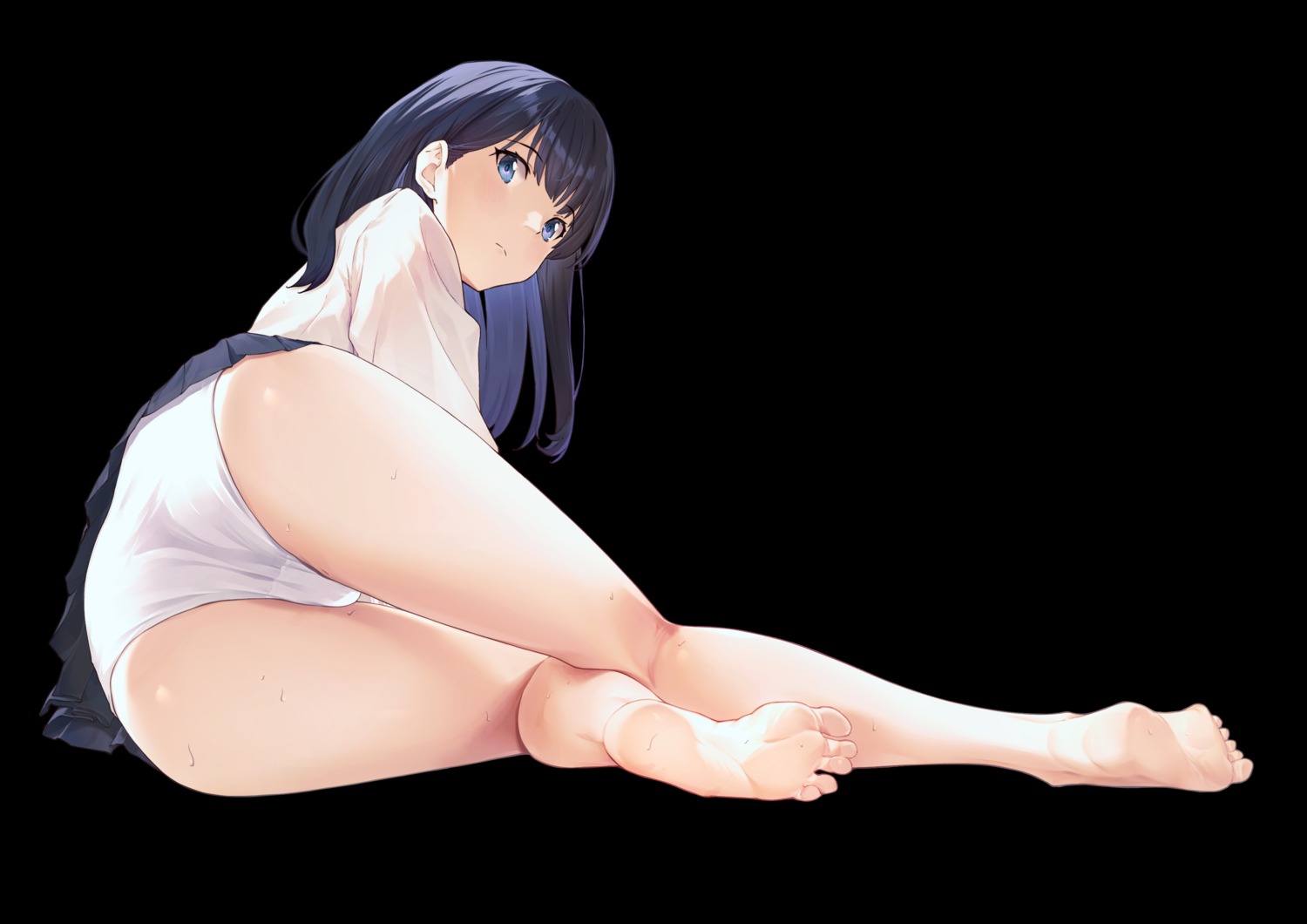 ass cameltoe feet niji_(user_gaxk2333) pantsu seifuku skirt_lift ssss.gridman takarada_rikka