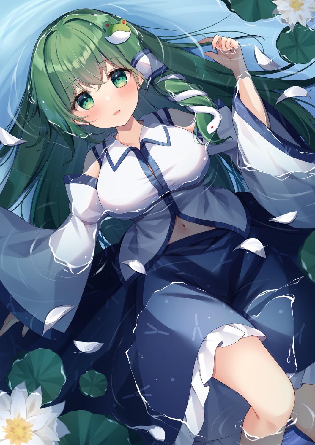 japanese_clothes kochiya_sanae miy@ touhou wet