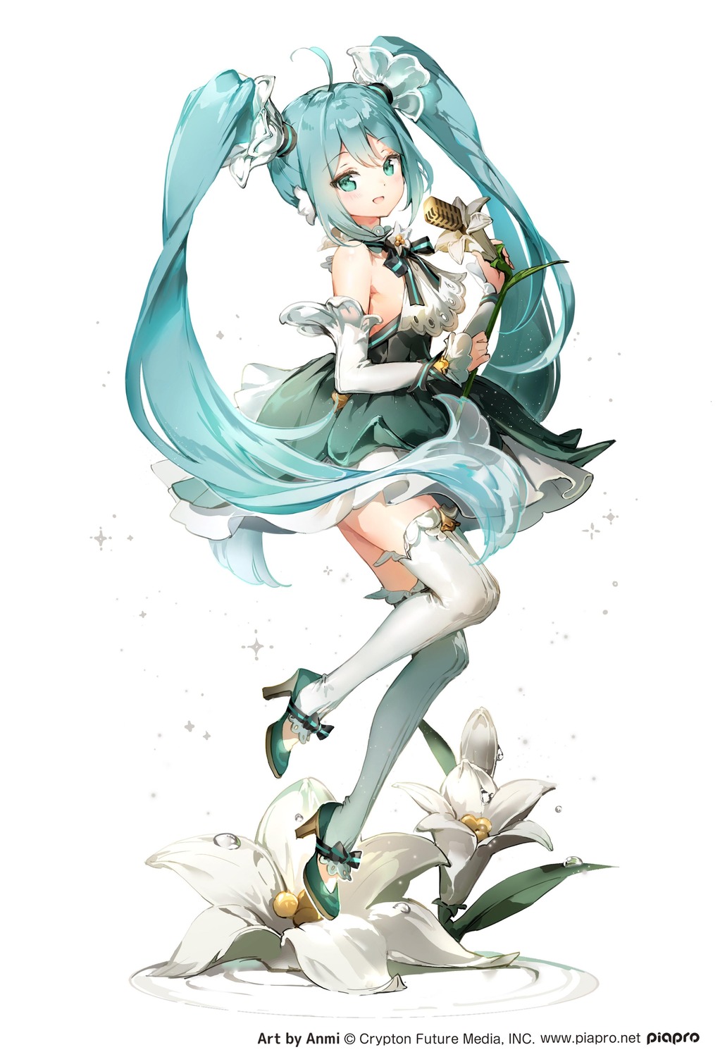 anmi dress hatsune_miku heels thighhighs vocaloid